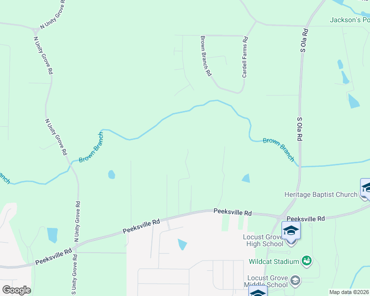 map of restaurants, bars, coffee shops, grocery stores, and more near 1347 Peeksville Road in Locust Grove