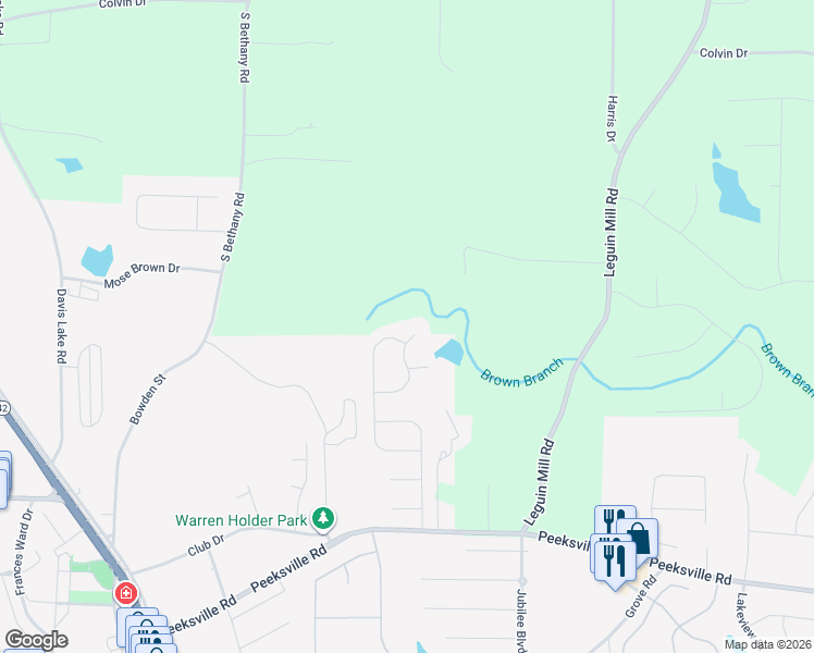 map of restaurants, bars, coffee shops, grocery stores, and more near 557 Rosalind Terrace in Locust Grove