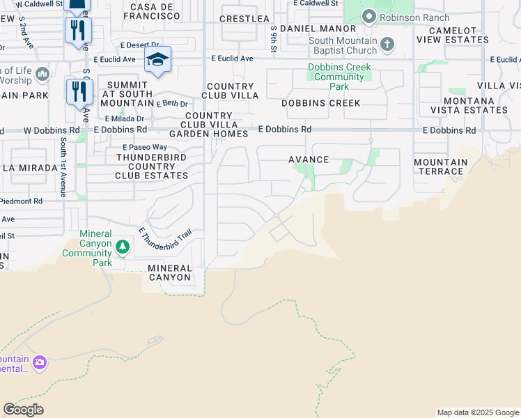 map of restaurants, bars, coffee shops, grocery stores, and more near 924 East Buist Avenue in Phoenix