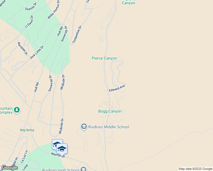 map of restaurants, bars, coffee shops, grocery stores, and more near Gavilan Canyon Road in Ruidoso