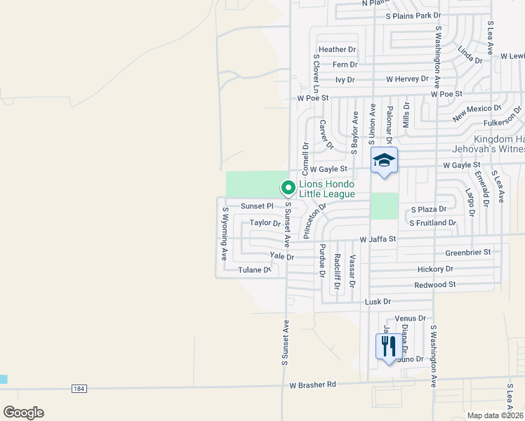 map of restaurants, bars, coffee shops, grocery stores, and more near 1404 Sunset Place in Roswell