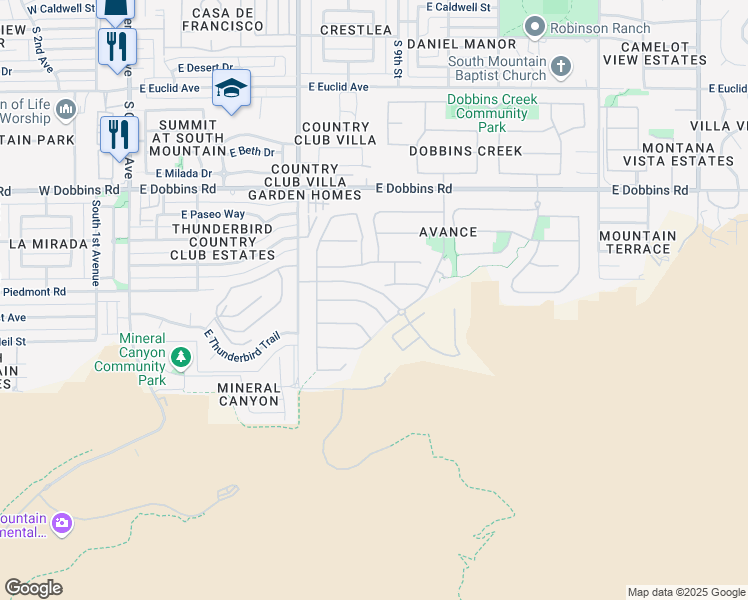 map of restaurants, bars, coffee shops, grocery stores, and more near 908 East Buist Avenue in Phoenix