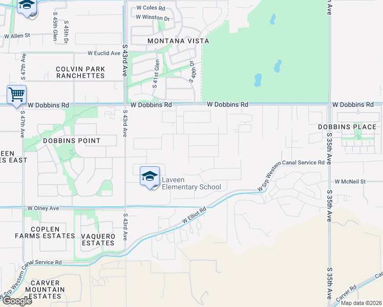 map of restaurants, bars, coffee shops, grocery stores, and more near 4009 West Hayduk Road in Phoenix