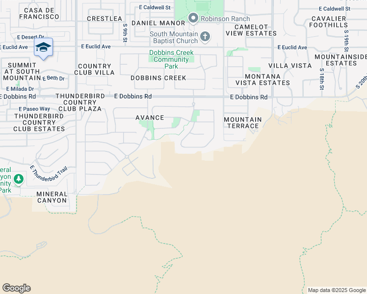 map of restaurants, bars, coffee shops, grocery stores, and more near 1333 East Monte Way in Phoenix