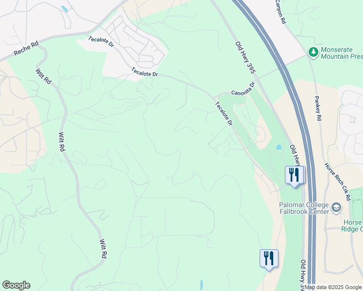 map of restaurants, bars, coffee shops, grocery stores, and more near 2125 Puerto Del Mundo in Fallbrook