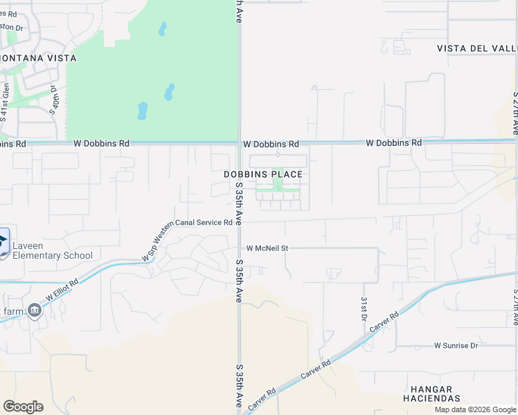 map of restaurants, bars, coffee shops, grocery stores, and more near 9442 South 34th Lane in Phoenix