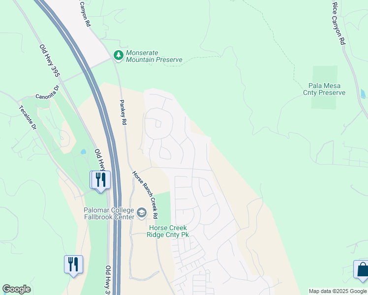 map of restaurants, bars, coffee shops, grocery stores, and more near 35853 Bay Sable Lane in Fallbrook