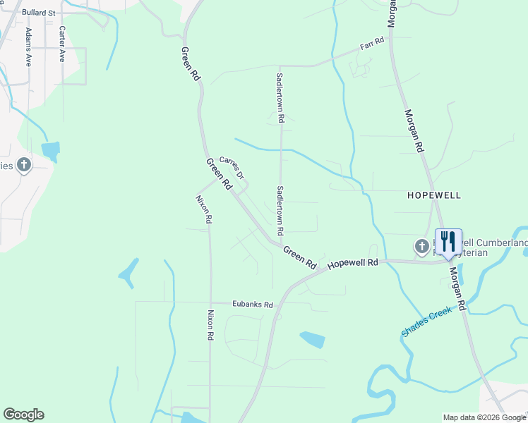 map of restaurants, bars, coffee shops, grocery stores, and more near 3463 Misty Hollow Drive in Bessemer