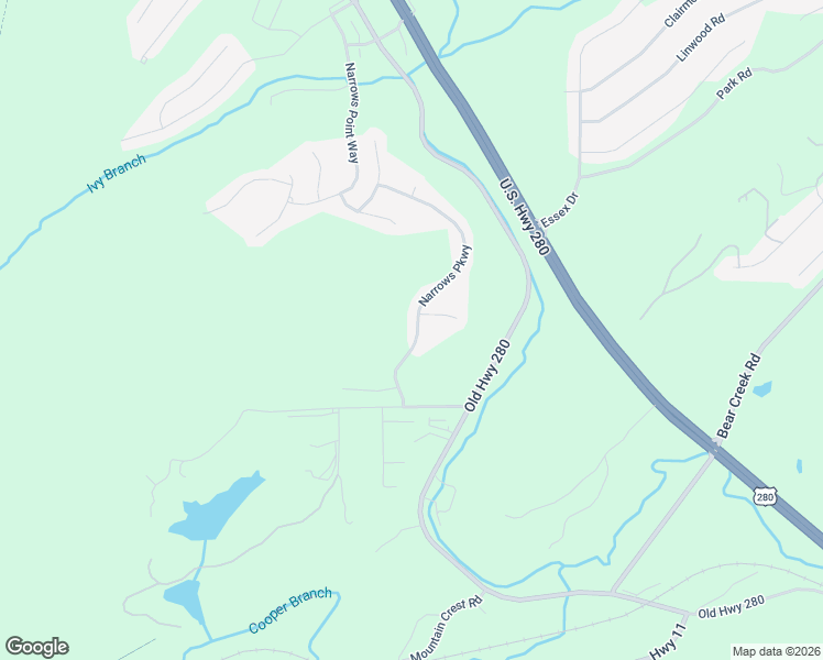 map of restaurants, bars, coffee shops, grocery stores, and more near 968 Narrows Point Drive in Birmingham