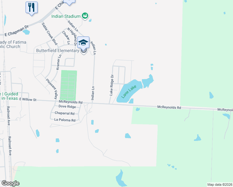 map of restaurants, bars, coffee shops, grocery stores, and more near 2006 Ridgeview Court in Sanger