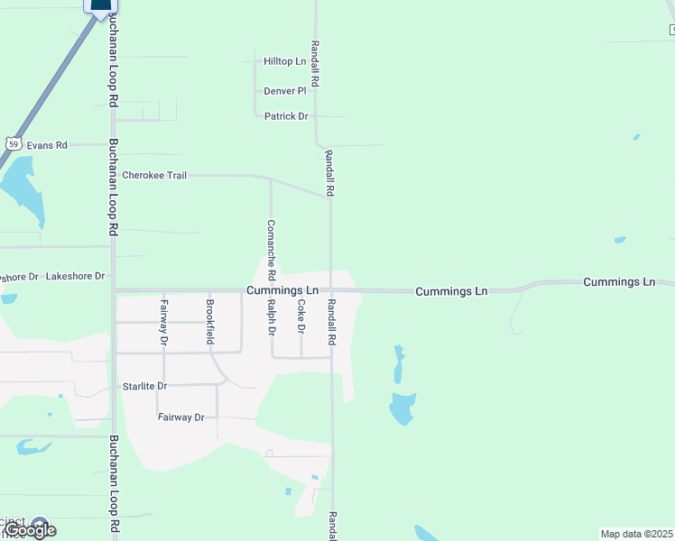 map of restaurants, bars, coffee shops, grocery stores, and more near 1799 Randall Road in Texarkana