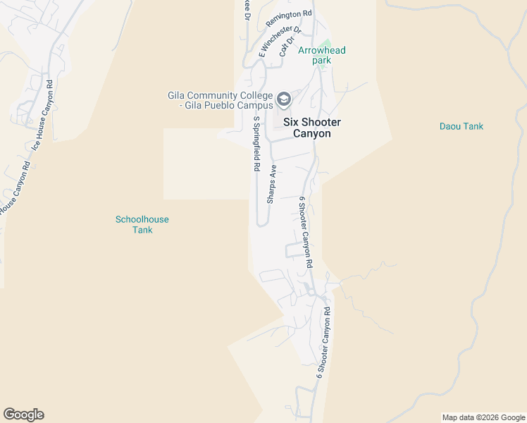 map of restaurants, bars, coffee shops, grocery stores, and more near 8720 Sharps Road in Globe