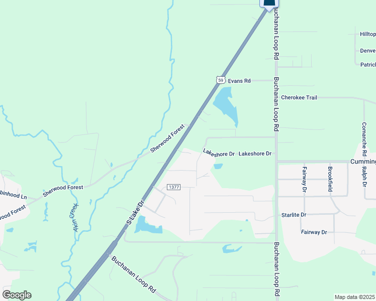 map of restaurants, bars, coffee shops, grocery stores, and more near 7109 U.S. 59 in Texarkana