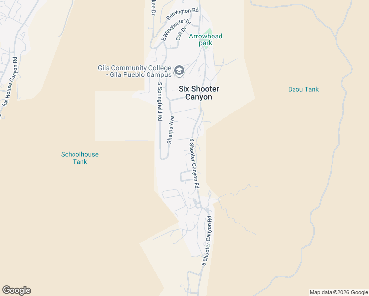 map of restaurants, bars, coffee shops, grocery stores, and more near 8734 6 Shooter Canyon Road in Globe