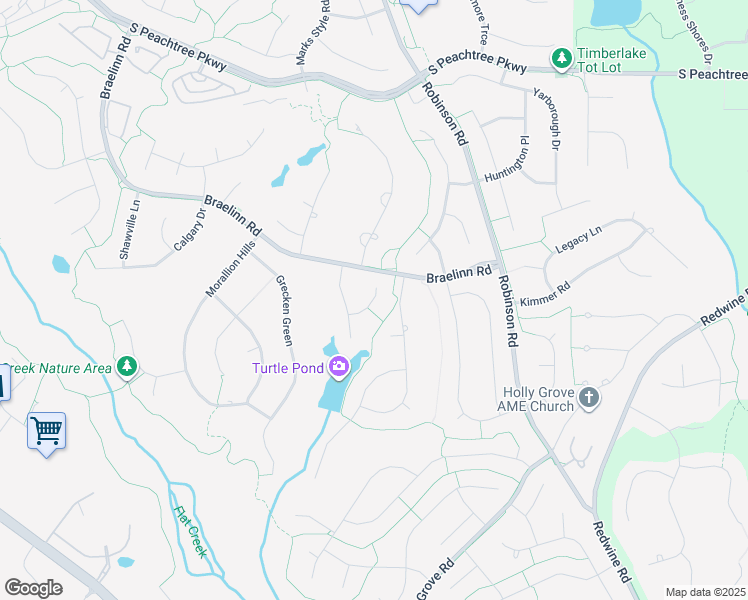 map of restaurants, bars, coffee shops, grocery stores, and more near 1246 Weatherstone Way in Peachtree City