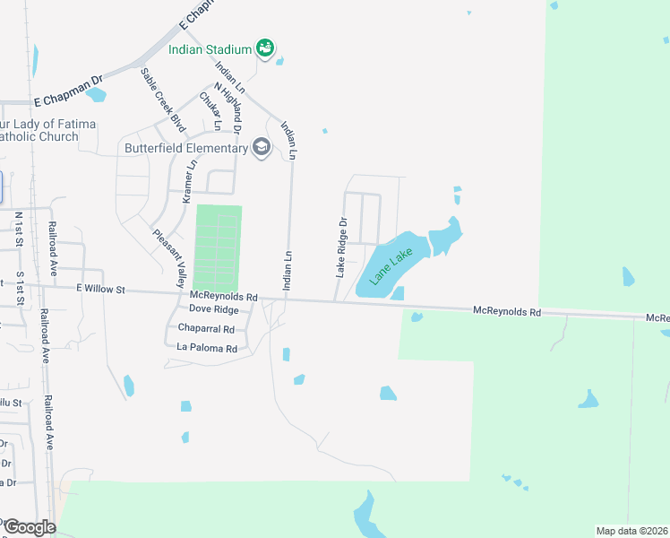map of restaurants, bars, coffee shops, grocery stores, and more near 1005 Lake Ridge Drive in Sanger