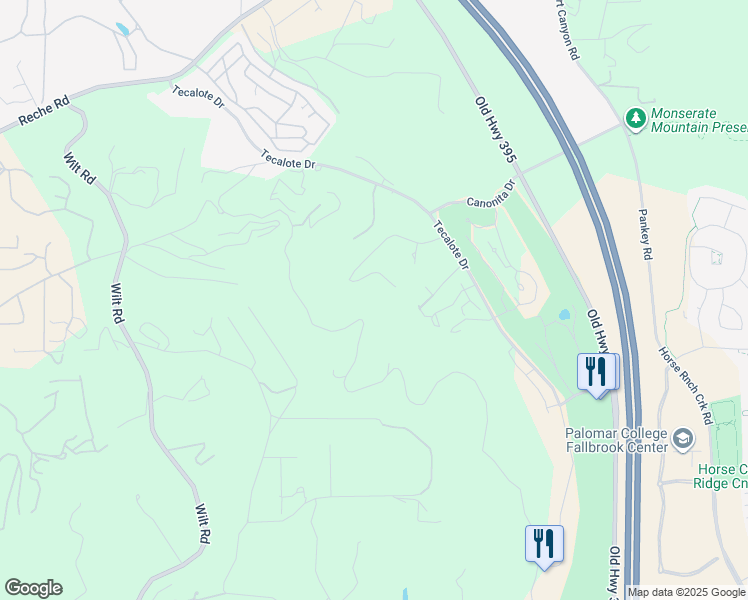 map of restaurants, bars, coffee shops, grocery stores, and more near 2125 Puerto Del Mundo in Fallbrook