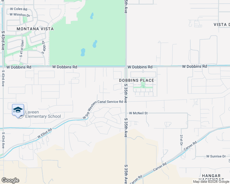 map of restaurants, bars, coffee shops, grocery stores, and more near 3548 West Elliot Road in Maricopa County