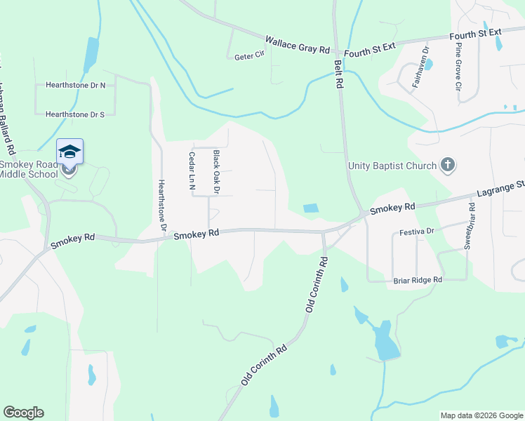 map of restaurants, bars, coffee shops, grocery stores, and more near 685 Smokey Road in Newnan