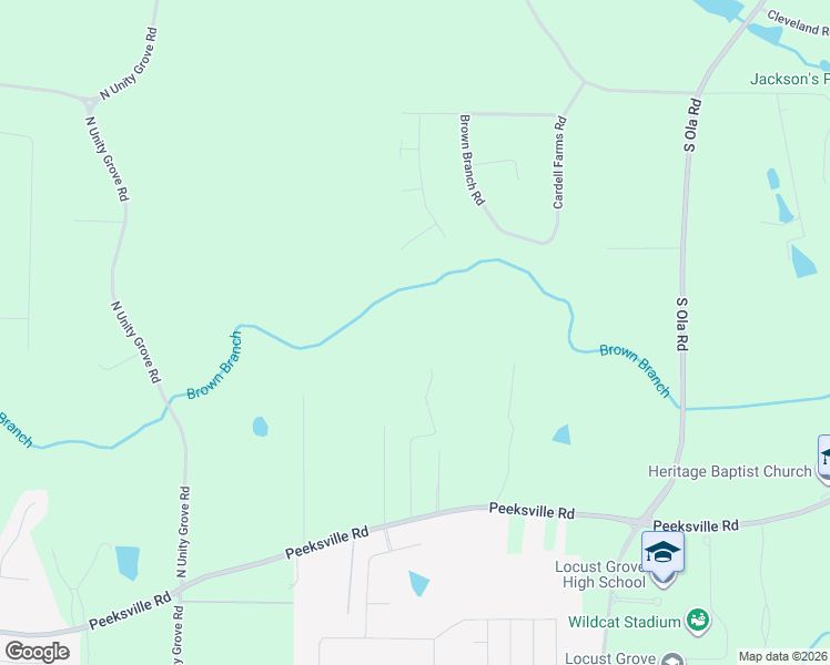 map of restaurants, bars, coffee shops, grocery stores, and more near 1313 Peeksville Road in Locust Grove