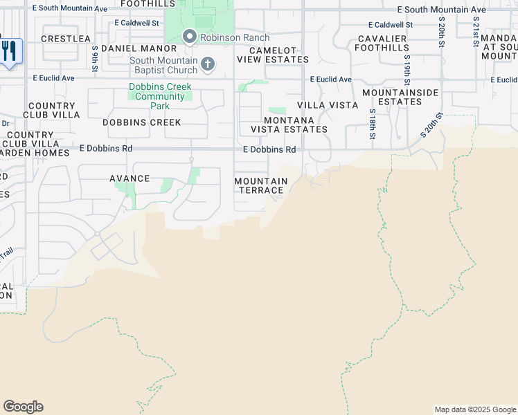 map of restaurants, bars, coffee shops, grocery stores, and more near 1434 East Piedmont Road in Phoenix