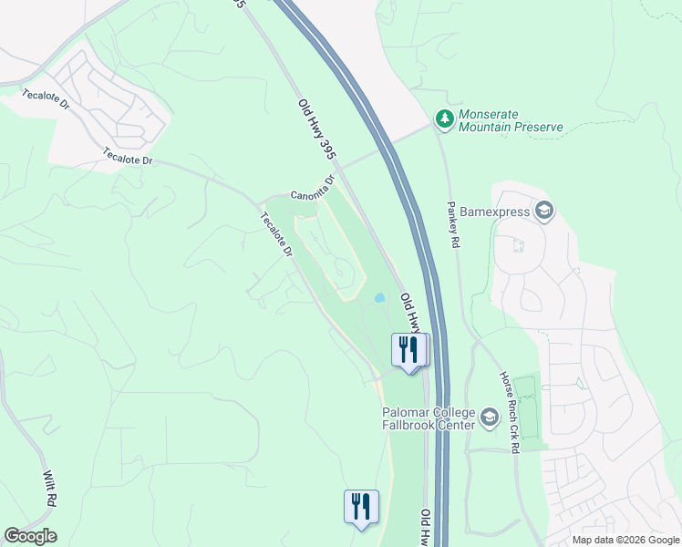 map of restaurants, bars, coffee shops, grocery stores, and more near 1786 Pala Lake Drive in Fallbrook