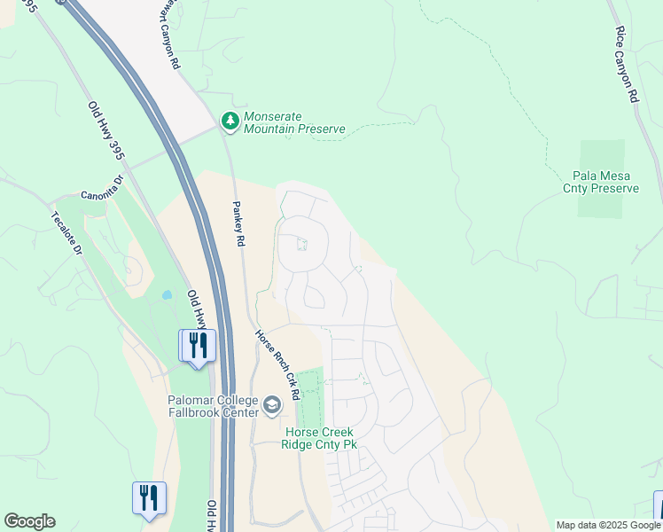 map of restaurants, bars, coffee shops, grocery stores, and more near 303 Ventasso Way in Fallbrook