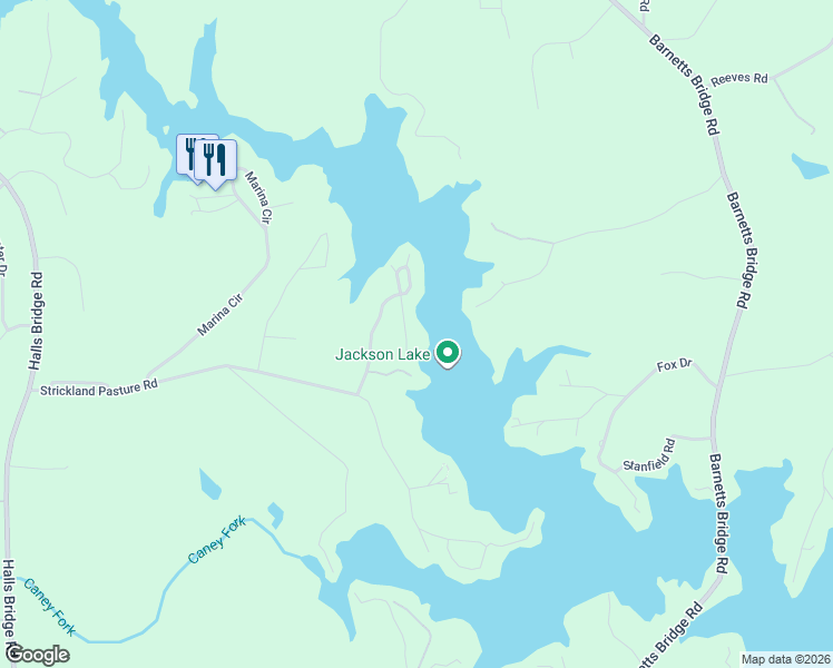 map of restaurants, bars, coffee shops, grocery stores, and more near 177 Andrea Circle in Jackson