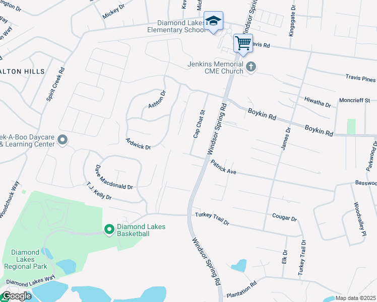 map of restaurants, bars, coffee shops, grocery stores, and more near 4235 Cap Chat Street in Hephzibah