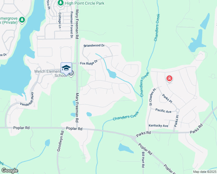 map of restaurants, bars, coffee shops, grocery stores, and more near 75 Ashton Place in Newnan
