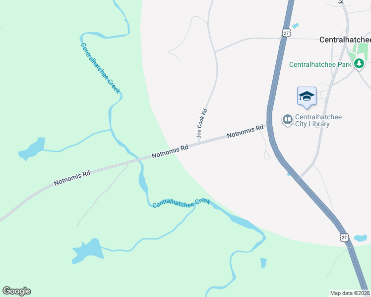 map of restaurants, bars, coffee shops, grocery stores, and more near 568-898 Notnomis Road in Centralhatchee