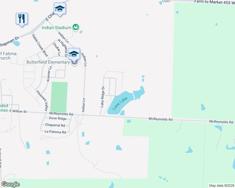 map of restaurants, bars, coffee shops, grocery stores, and more near 3003 Cliffview Drive in Sanger