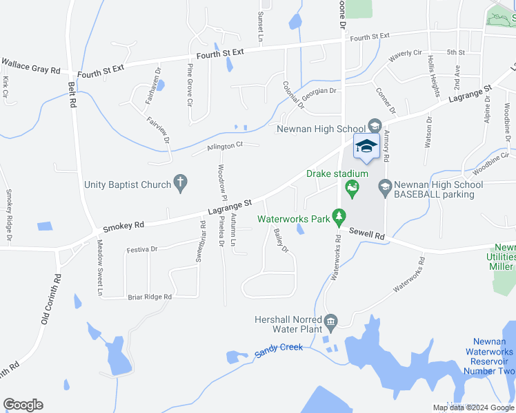 map of restaurants, bars, coffee shops, grocery stores, and more near 240 Lagrange Street in Newnan