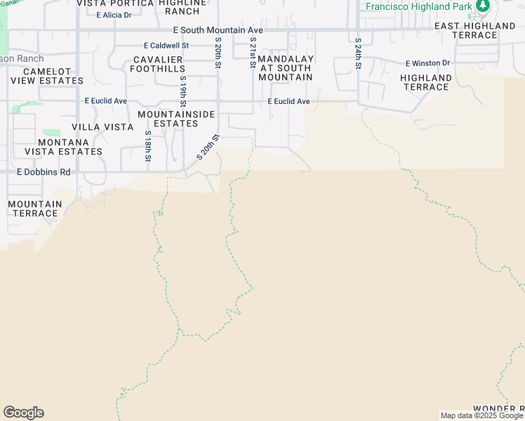 map of restaurants, bars, coffee shops, grocery stores, and more near Geronimo Trail in Phoenix