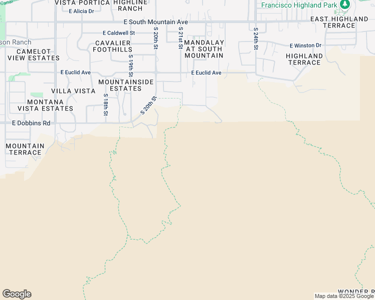 map of restaurants, bars, coffee shops, grocery stores, and more near Geronimo Trail in Phoenix