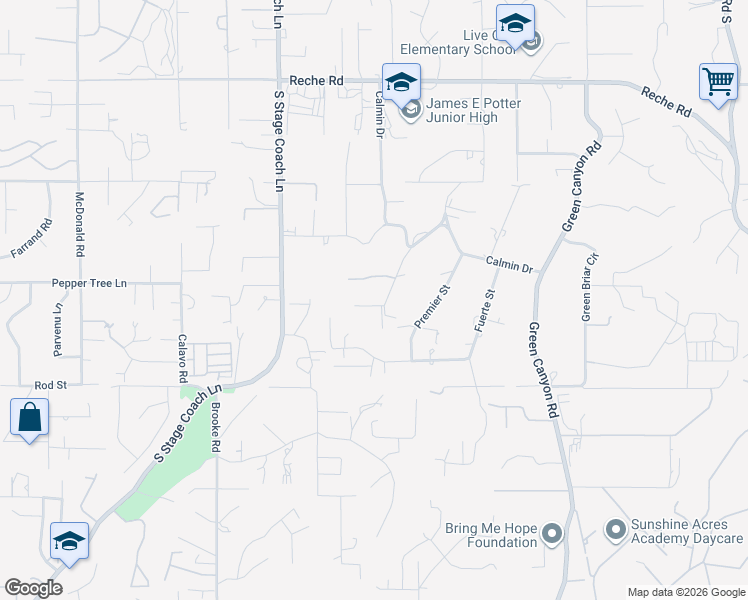 map of restaurants, bars, coffee shops, grocery stores, and more near 1660 Joshua Tree Lane in Fallbrook