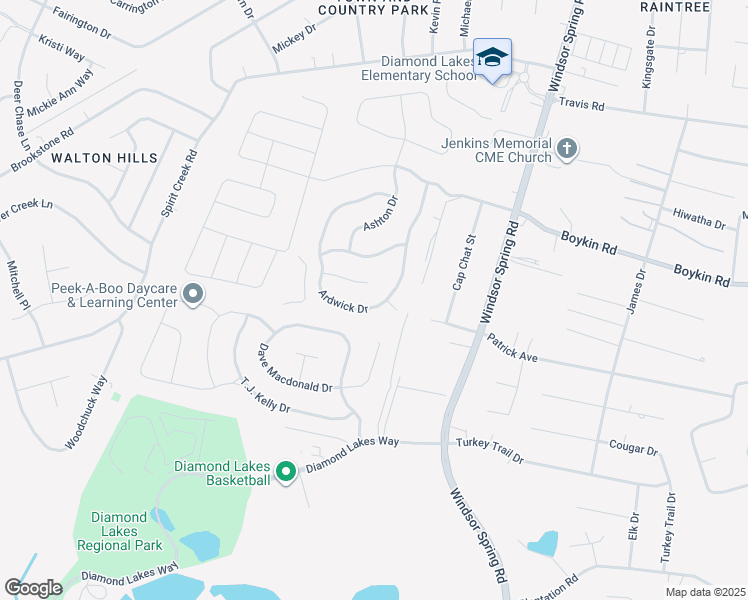 map of restaurants, bars, coffee shops, grocery stores, and more near 2651 Ardwick Drive in Hephzibah