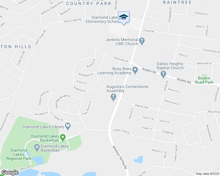 map of restaurants, bars, coffee shops, grocery stores, and more near 4231 Cap Chat Street in Hephzibah