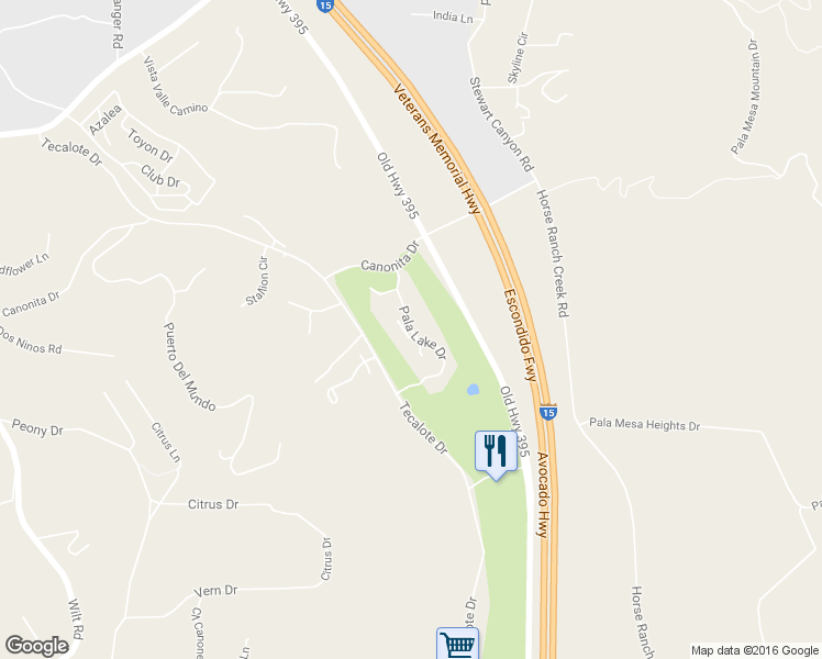 map of restaurants, bars, coffee shops, grocery stores, and more near 1715 Pala Lake Drive in Fallbrook