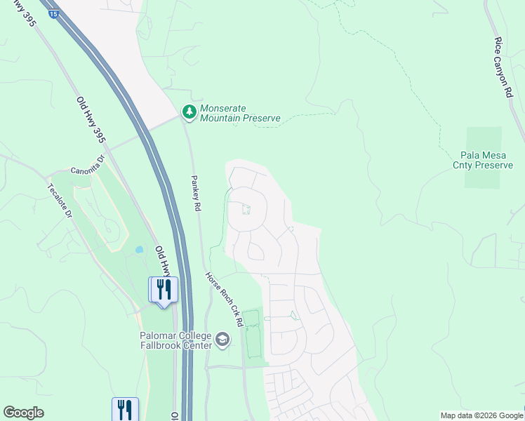 map of restaurants, bars, coffee shops, grocery stores, and more near 338 Ventasso Way in Fallbrook