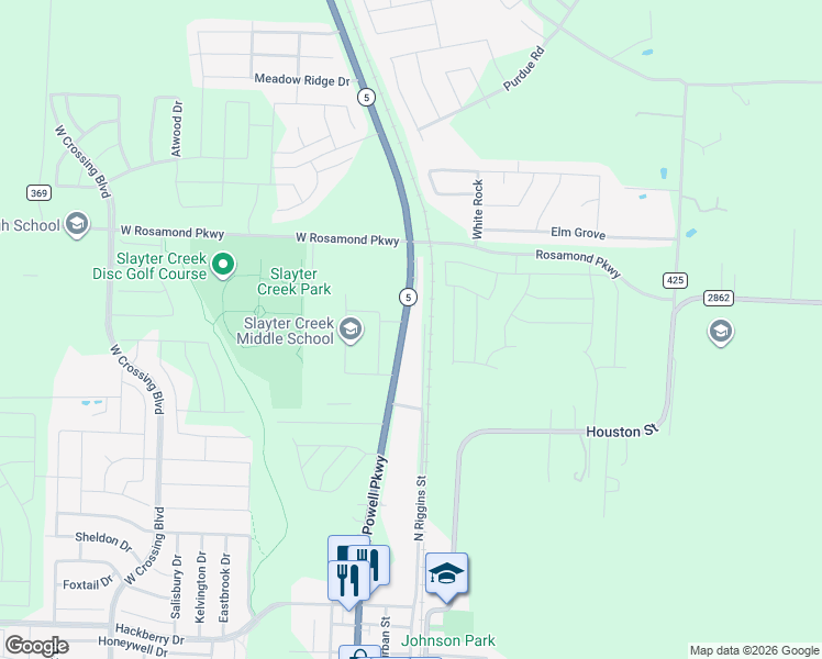map of restaurants, bars, coffee shops, grocery stores, and more near 1404 N Powell Pkwy in Anna