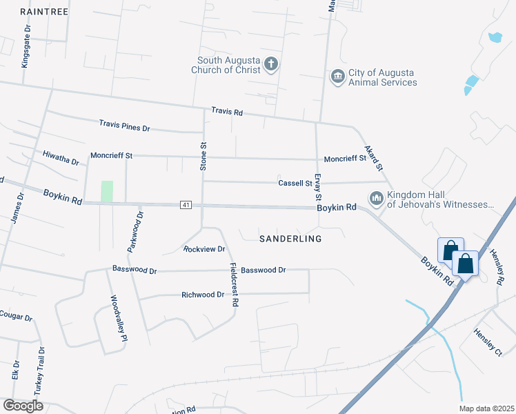 map of restaurants, bars, coffee shops, grocery stores, and more near 2200 County Highway 41 in Augusta