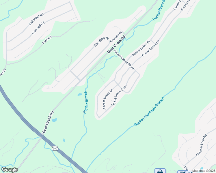 map of restaurants, bars, coffee shops, grocery stores, and more near 685 Forest Lakes Drive in Sterrett