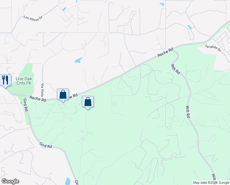 map of restaurants, bars, coffee shops, grocery stores, and more near 3281 Reche Road in Fallbrook