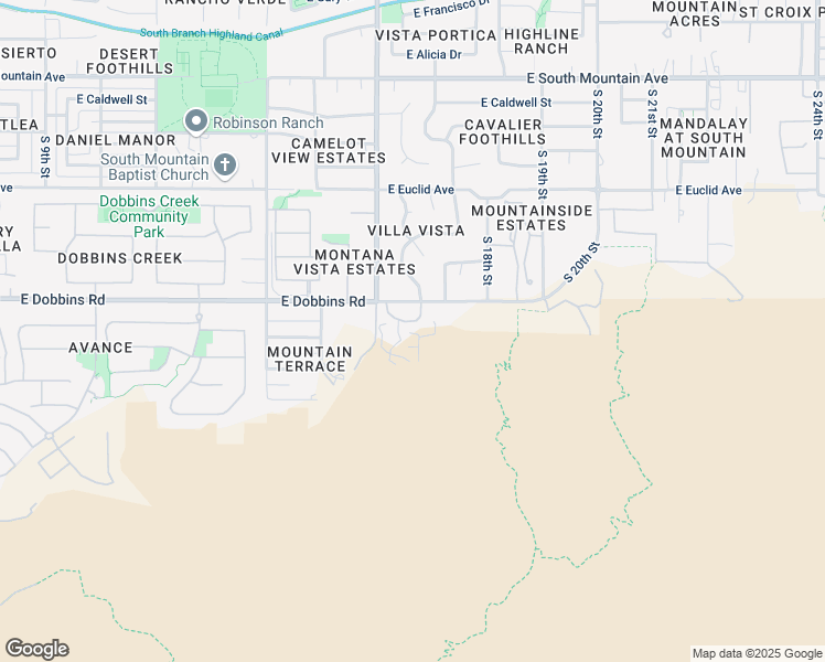 map of restaurants, bars, coffee shops, grocery stores, and more near 1611 East Dobbins Road in Phoenix