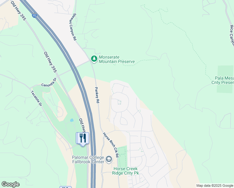 map of restaurants, bars, coffee shops, grocery stores, and more near 422 Ventasso Way in Fallbrook