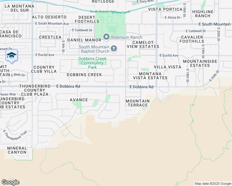 map of restaurants, bars, coffee shops, grocery stores, and more near 1346 East Paseo Way in Phoenix