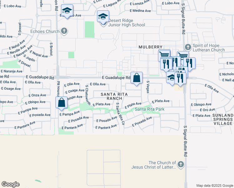 map of restaurants, bars, coffee shops, grocery stores, and more near in Mesa