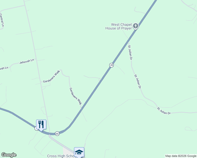 map of restaurants, bars, coffee shops, grocery stores, and more near 209 Boykins Hideout Lane in Cross