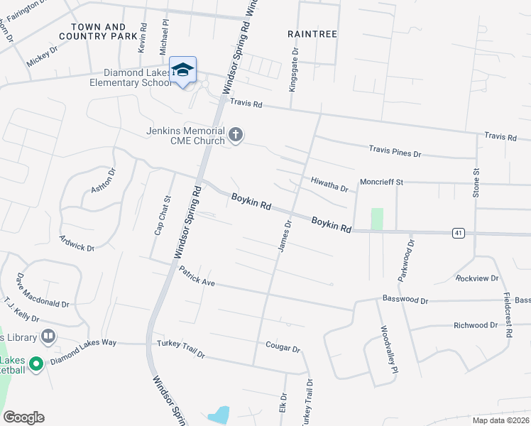 map of restaurants, bars, coffee shops, grocery stores, and more near 2410 Boykin Road in Hephzibah